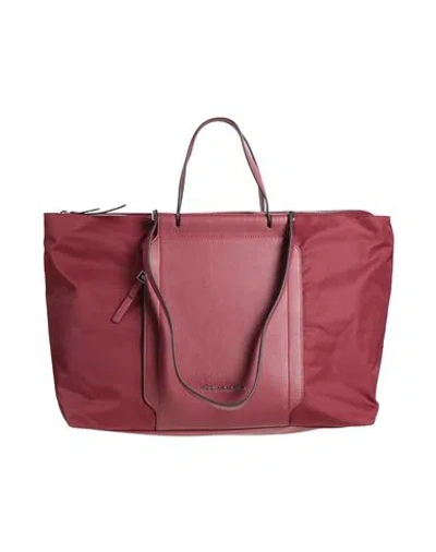 Piquadro Woman Handbag Burgundy Size - Cow Leather, Nylon, Polyester, Metal In Red
