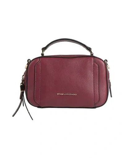 Piquadro Woman Handbag Burgundy Size - Cow Leather In Red