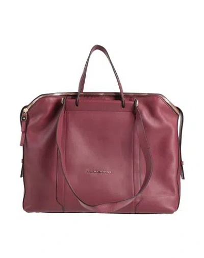 Piquadro Woman Handbag Burgundy Size - Cow Leather In Red