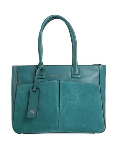 Piquadro Woman Handbag Dark Green Size - Cow Leather, Eva (ethylene - Vinyl - Acetate), Nylon, Polye