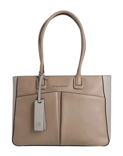 Piquadro Woman Handbag Taupe Size - Cow Leather, Eva (ethylene - Vinyl - Acetate), Nylon, Polyester, In Gray