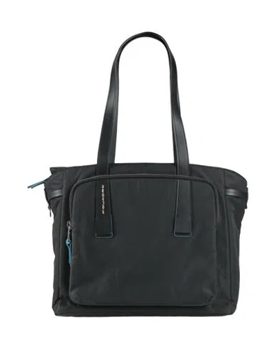 Piquadro Woman Shoulder Bag Black Size - Textile Fibers, Leather