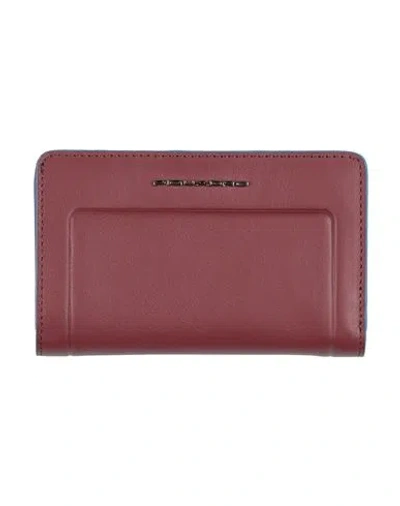 Piquadro Woman Wallet Burgundy Size - Cow Leather, Eva (ethylene - Vinyl - Acetate), Nylon, Polyeste In Red