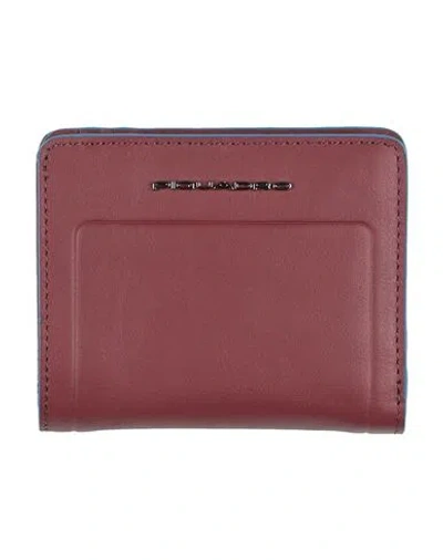 Piquadro Woman Wallet Burgundy Size - Cow Leather, Eva (ethylene - Vinyl - Acetate), Nylon, Polyeste In Red