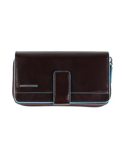 Piquadro Woman Wallet Chocolate Brown Size - Cow Leather, Metal