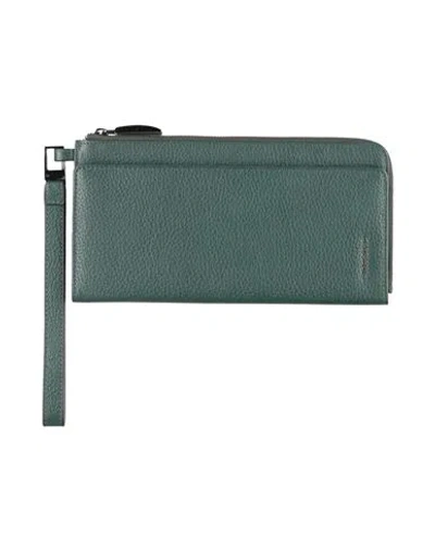 Piquadro Woman Wallet Dark Green Size - Soft Leather, Metal