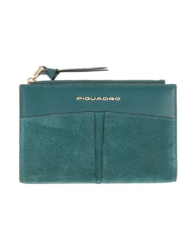Piquadro Woman Wallet Deep Teal Size - Cow Leather