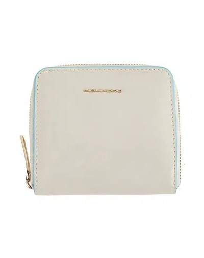 Piquadro Woman Wallet Ivory Size - Soft Leather