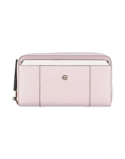 Piquadro Woman Wallet Light Pink Size - Leather In Pink