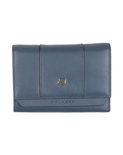 Piquadro Woman Wallet Navy Size - Cow Leather In Blue