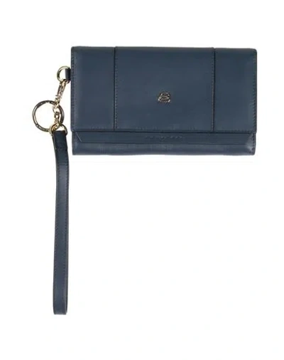 Piquadro Woman Wallet Navy Size - Cow Leather In Blue