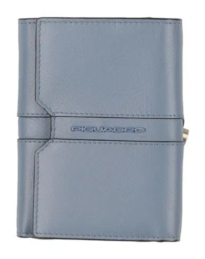 Piquadro Woman Wallet Pastel Blue Size - Cow Leather