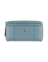 Piquadro Woman Wallet Pastel Blue Size - Leather In Blue
