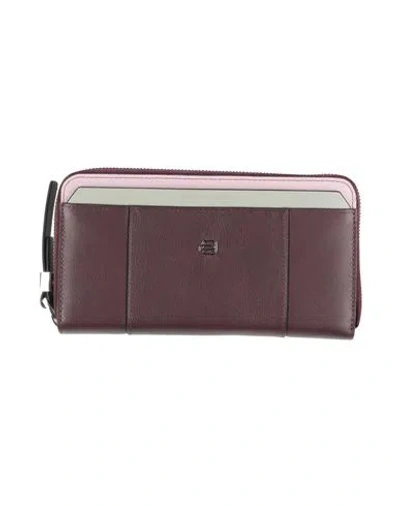 Piquadro Woman Wallet Plum Size - Cow Leather In Purple