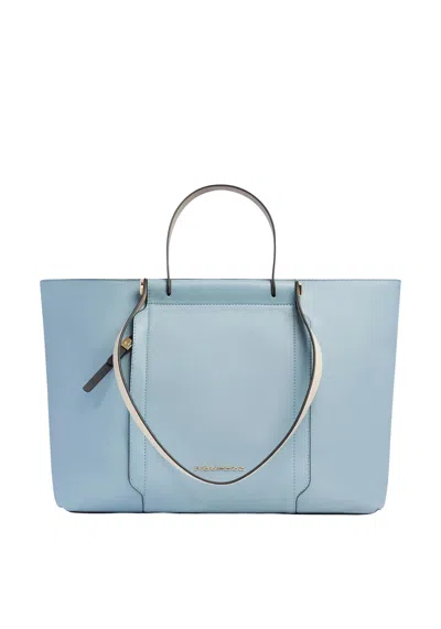 Piquadro Women's Leather Bag Pc 14  Bd3336w92-azbe2 Blue/beige