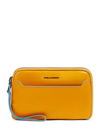 Piquadro Wrist-strap Clutch In Yellow