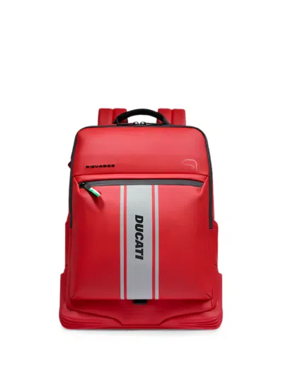 Piquadro X Ducati Logo-print Backpack In Red