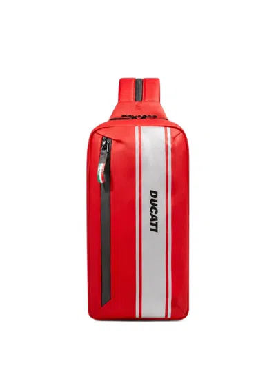 Piquadro X Ducati Logo-print Backpack In Red