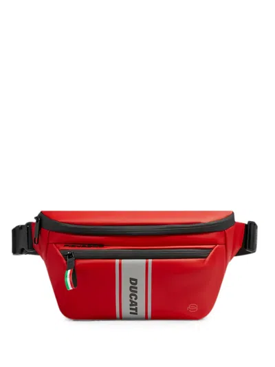 Piquadro X Ducati Logo-print Belt Bag In Red