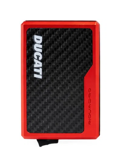 Piquadro X Ducati Logo-print Cardholder In Orange