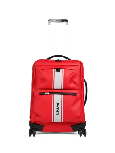 Piquadro X Ducati Logo-print Suitcase In Red