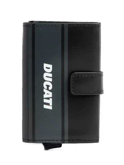Piquadro X Ducati Pop-up Card Holder In Black