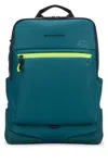 Piquadro Versatile Backpack Featuring Multiple Pockets In Blue
