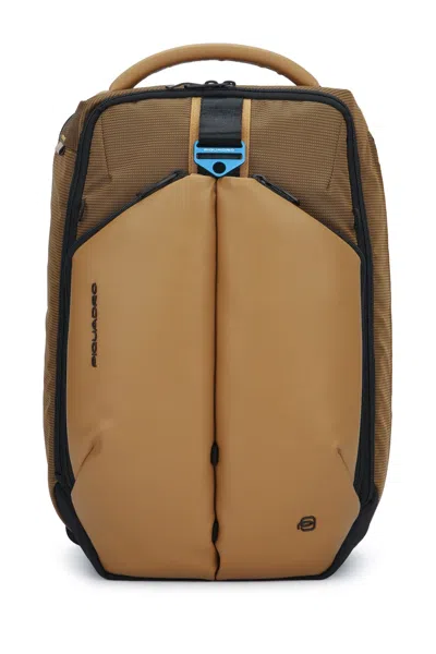 Piquadro Zaino  Porta Pc 15,6'' Espandibile 3 Comparti In T In Brown