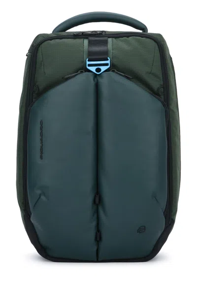 Piquadro Zaino Porta Pc 14'' 2 Comparti In Tessuto E Materi In Green