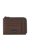 Piquadro Zip-around Card Holder In Brown