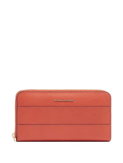 Piquadro Zip Around Wallet In Blue