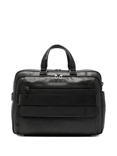 Piquadro Zip Briefcase In Black