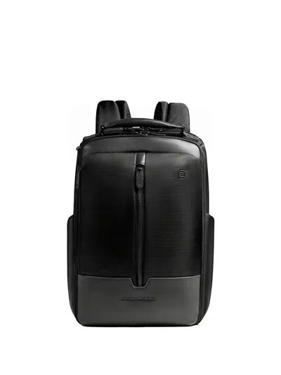 Piquadro Zip-detail Laptop Backpack In Black