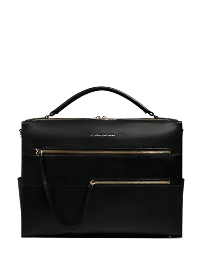 Piquadro Zip Handle Laptop Bag In Black