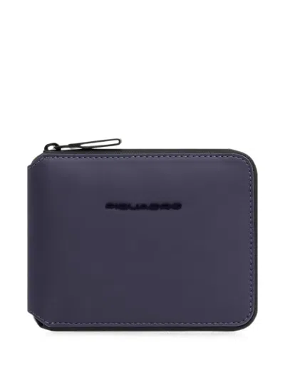 Piquadro Zip Wallet With 6 Card Slots And Rfid Protection In Purple