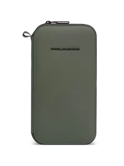 Piquadro Zip-around Passport Holder In Green