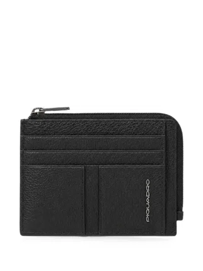 Piquadro 지퍼 카드홀더 In Black