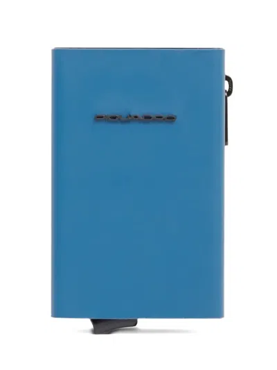 Piquadro Zipped Pop-up Card Wallet In Blue