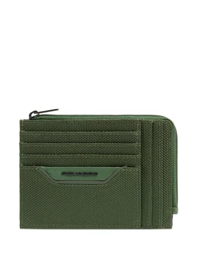 Piquadro Zipped Wallet In Green