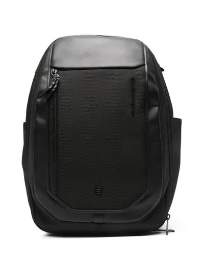 Piquadro Zip-up Backpack In Black