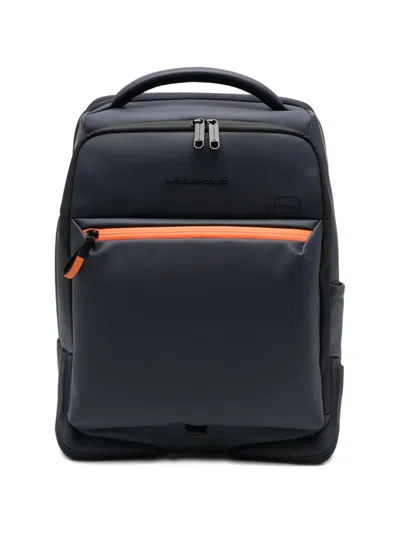 Piquadro Zip-up Backpack In Orange