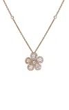 Piranesi 18k Rose Gold And Diamond Medium Classic Flower Necklace
