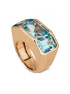 Piranesi 18k Rose Gold Blue Topaz Ring In Gold