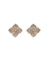 Piranesi 18k Rose Gold Champagne & White Diamond Flower Earrings In Champagne/rose Gold