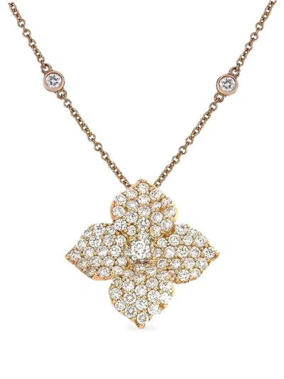 Piranesi 18k Rose Gold Diamond Large Flower Necklace