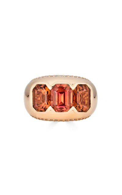 Piranesi 18k Rose Gold Gypsy Ring In Orange