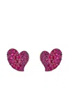 Piranesi 18k Rose Gold Heart Wave Sapphire Earrings In Purple