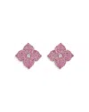 Piranesi 18k Rose Gold Large Fiore Earrings With Pink Sapphires And Diamonds In Pink