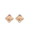 PIRANESI 18K ROSE GOLD ORO FIORE DIAMOND FLOWER LARGE STUD EARRINGS