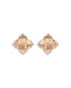 Piranesi 18k Rose Gold Oro Fiore Diamond Flower Small Stud Earrings In Pink